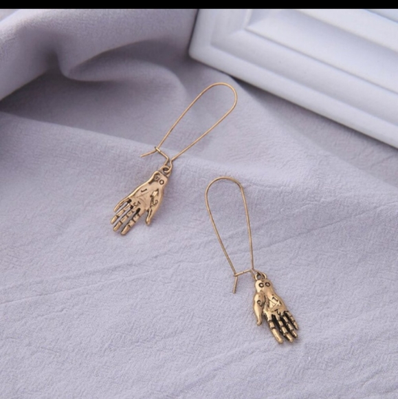 Gold Toned Gypsy Minimalist Dangle Earrings - Picture 3 of 3